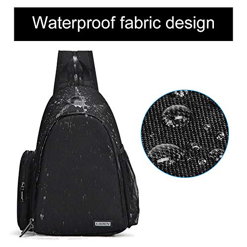 CADeN Camera Bag Sling Backpack, Camera Case Backpack with Tripod Holder for DSLR/SLR Mirrorless Cameras (Canon Nikon Sony Pentax) Black