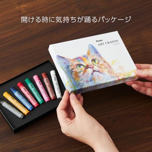 Pentel PTAC-8 Crayons Art Crayons, Set of 8