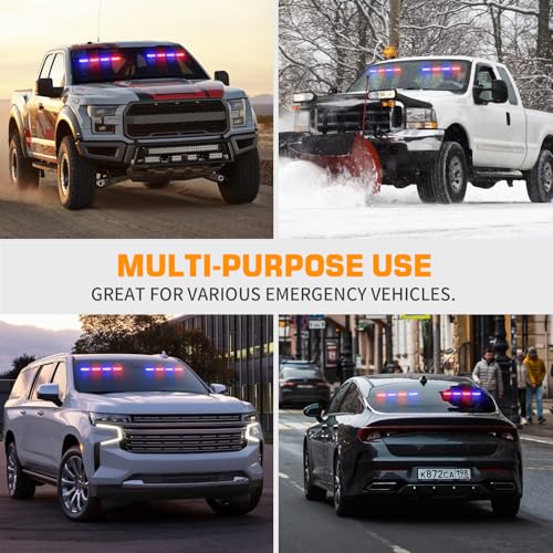 XRIDONSEN 2 in 1 2x 14 inch Strobe Light Bar - color: Red/Blue