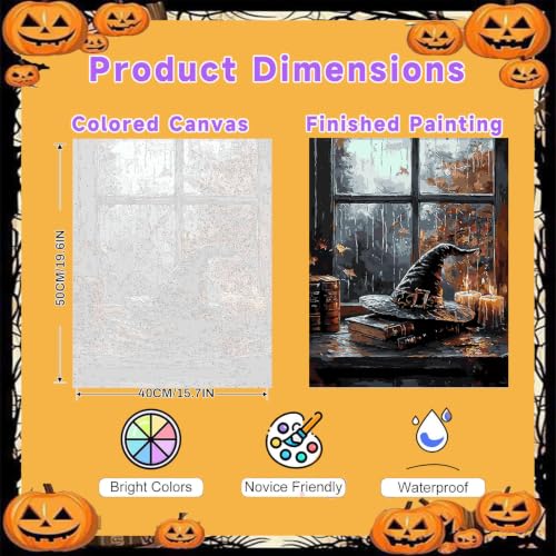 xackcme Witch's Hat Paint by Numbers for Adults - Halloween Paint by Number - color: MT23082