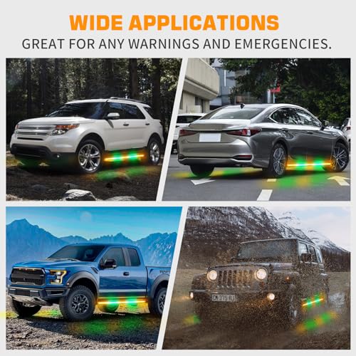 XRIDONSEN 2PCS 60 inch Running Board Lights Truck Strobe Lights - color: Amber/Green