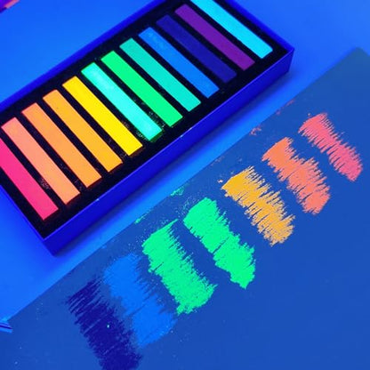 Artecho 12pcs Neon Soft Pastels, Square Chalk - style: 12 neon colors long