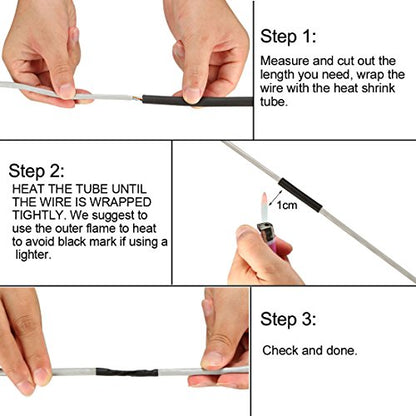 uxcell Heat Shrink Tubing 2mm Dia 5m 2:1 Heat Shrink Tube Wire Wrap Clear - color: Clear, size: 2mmx5m