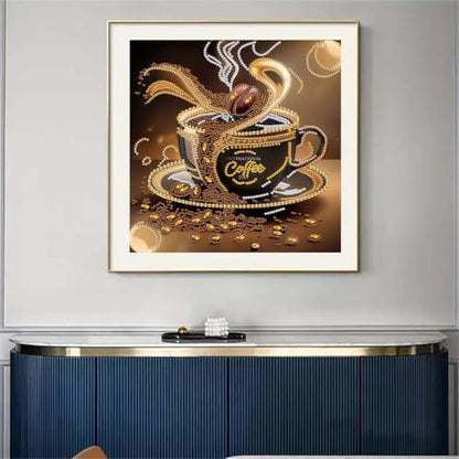 5D Special Shape Diamond Art Kits,Coffee Cup DIY Diamond Painting Kits - color: SH133