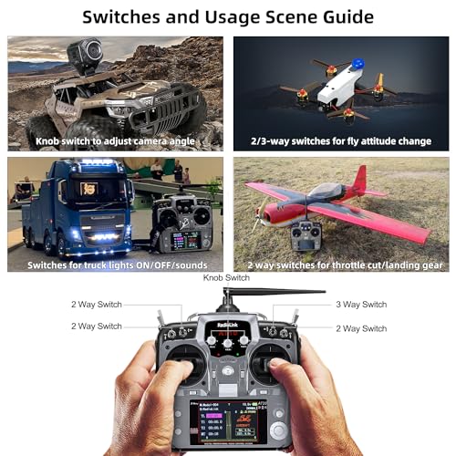 Radiolink AT10II 12CH 2.4G RC Transmitter and Receiver R12DS Grey - color: Grey