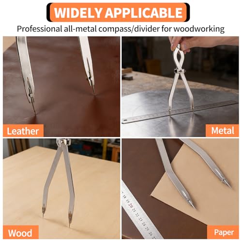 Radius Divider Tool 12 Inch, Fast Adjusting Scriber for Sheet Metal Fabrication & Layout Work, Resharpenable Replaceable Points, Metalworking Woodworking Insulation Tool, Draws Circles Up to 32 Inches - size: 12in-1PC