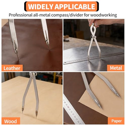 Radius Divider Tool 12 Inch, Fast Adjusting Scriber for Sheet Metal Fabrication & Layout Work, Resharpenable Replaceable Points, Metalworking Woodworking Insulation Tool, Draws Circles Up to 32 Inches - size: 12in-1PC