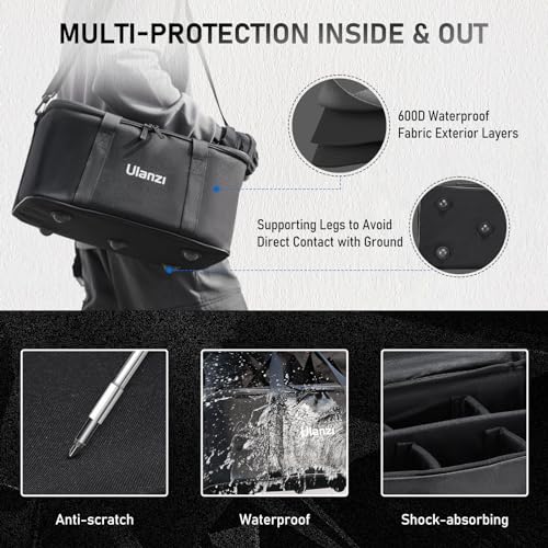 ULANZI Carrying Bag with Movable Foam Padded for Studio Light, Light Stands