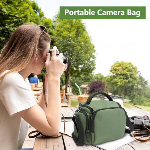 Ainiv DSLR Camera Bag, Large Waterproof Anti-Shock SLR Camera Case, Green - color: Green