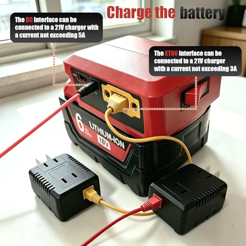 Multifunction Adapter for MIL 18V Batteries - color: red(for "MIL")
