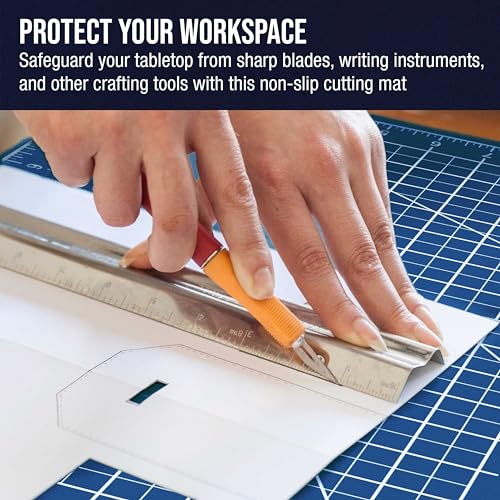 U.S. Art Supply 18"x24" Self-Healing Cutting Mat 6-Ply Pink/Blue - color: White/Blue