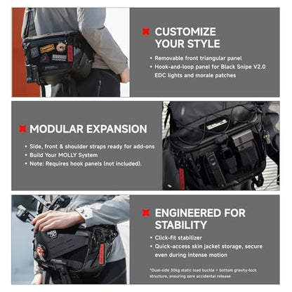 VSGO Black Snipe Pro 7-9L Expandable Camera Sling Bag with Tripod Holder