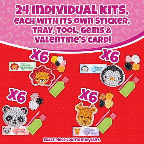 Zoo Buddies 24 Pack 5D Diamond Painting Kits, Goodie Bag Party Favors - color: Zoo Buddies