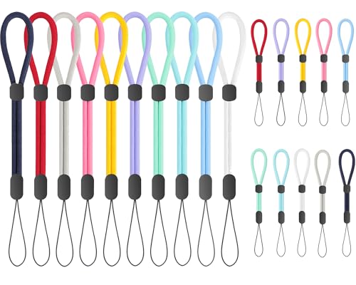FrgKbTm Hand Wrist Strap Lanyard, Adjustable Nylon Colorful for Mobile Phone, Camara, USB Flash Drive, ID Name Tag Badge - color: 20pcs-mixcolor