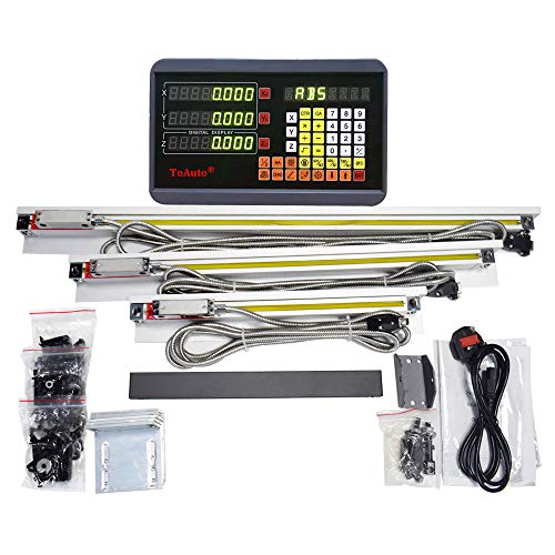 FASTTOBUY 10"+18"+20" 3 Axis Digital Readout DRO Display 5um Precision TTL Linear Glass Scale for Drill EDM Mill Lathe,(250mm+400mm+500mm). - size: 250mm+450mm+500mm（10"+18"+20"）