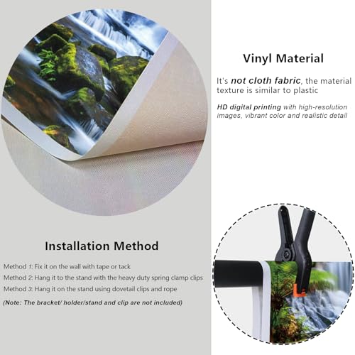 Jungle Waterfall Backdrop 6x4ft Nature Scenery Photography Background - color: Style 3, size: 6ftx4ft
