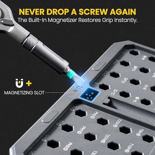 42-in-1 Magnetic Ratchet Screwdriver Set, Multi Bit Modular Tool Kit with S2 Alloy Steel Bits, Built-in Magnetizer & Telescoping Extension for Electronics, Drone, Computer, Home Repair Gift for Men