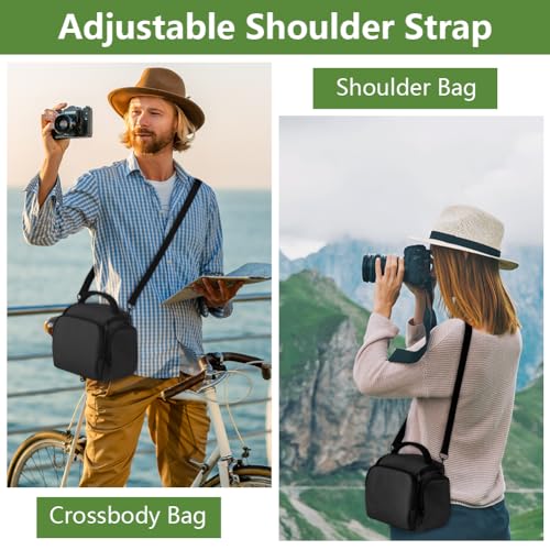 Ainiv DSLR Camera Bag, Large Waterproof Anti-Shock SLR Camera Case, Black - color: Black
