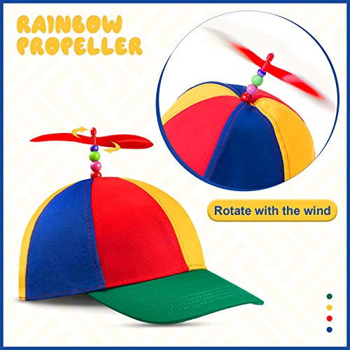 Sintege Propeller Hat Nerd Silly Twirly Cap Helicopter Cap with Spinner and Adjustable Bowtie for Costumes - color: Red