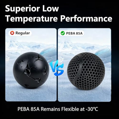 Siraya Tech Rebound PEBA 85A Super TPU 3D Printer Filament, Black, 800g - color: Peba 85a Black
