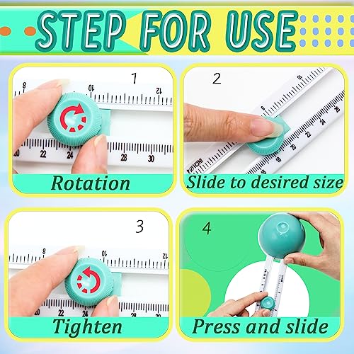 Circle Cutter, Craft Circle Cutters for Crafts, Cut Diameter 4'' to 12.5'' - color: Green