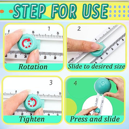 Circle Cutter, Craft Circle Cutters for Crafts, Cut Diameter 4'' to 12.5'' - color: Green
