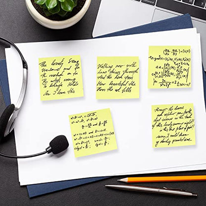 Mr. Pen- Sticky Notes, 3"x3", 12 Pads, 720 Sheets, Pastel Yellow Colors - color: Pastel Yellow