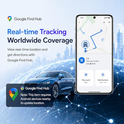 Mini Magnetic GPS Tracker for Vehicles IP65 Waterproof Real-Time Hidden Tracking Device Compatible with Android Only, Anti-Theft Car Tracker for Truck, Motorcycle, Assets（Android Only）