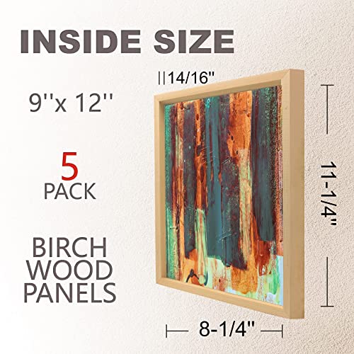 Cupohus 9'' x 12'' 5 Packs Unfinished Wood Canvas Panels for Painting - size: 9" x 12"