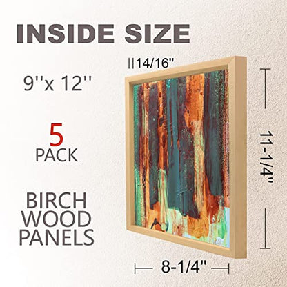 Cupohus 9'' x 12'' 5 Packs Unfinished Wood Canvas Panels for Painting - size: 9" x 12"