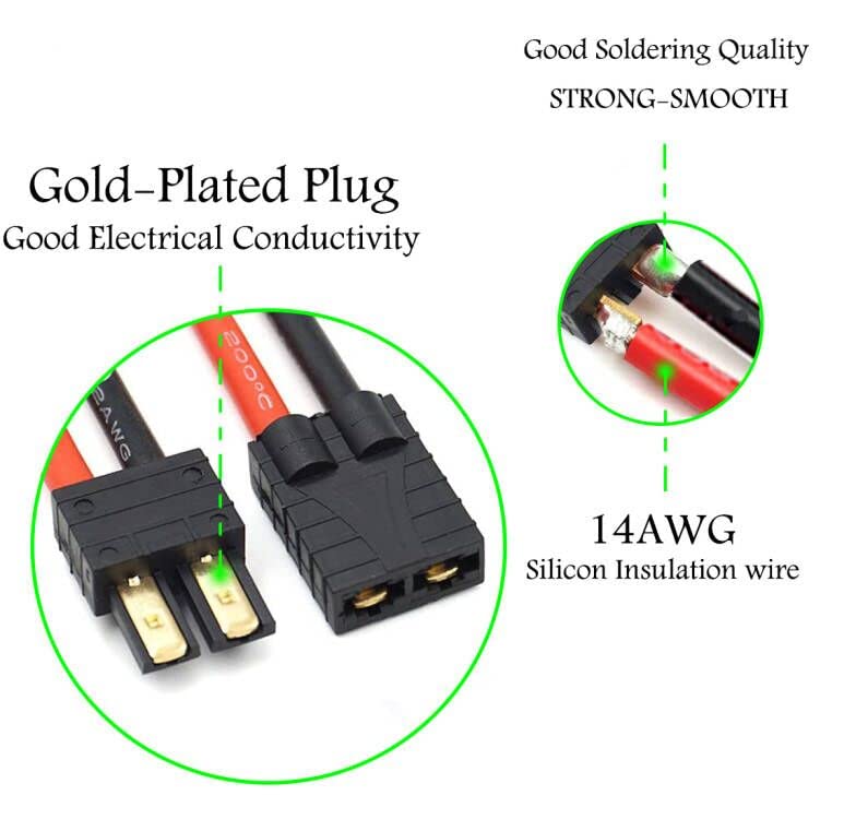 5 Pairs T Plug Connector Female and Male with 14AWG Silicon Wire - size: T cable