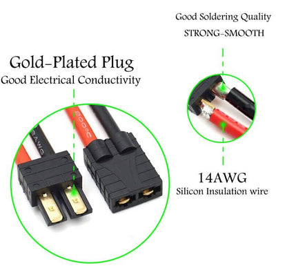 5 Pairs T Plug Connector Female and Male with 14AWG Silicon Wire - size: T cable