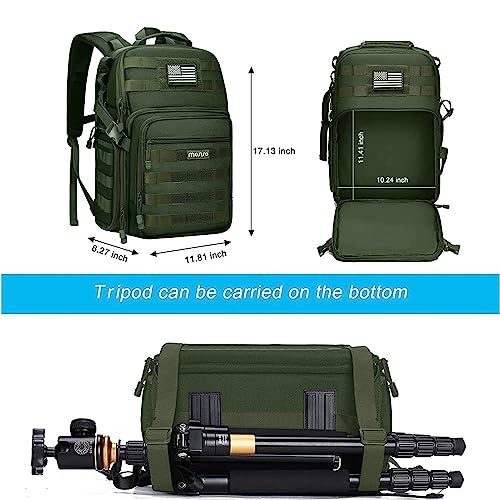 MOSISO Camera Backpack, DSLR/SLR/Mirrorless Tactical Camera Bag Case - color: Army Green