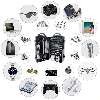 115-Piece Small Precision Screwdriver Set Household Home Repair Tool Kit for Phone, Computer, Watch, Console, Eyeglass, Electronic