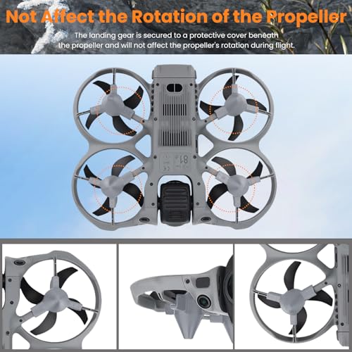 Landing Gear for DJI Avata 360 Drone, Height Increase Extended Legs, Anti-Scratch Protective Bracket, Quick Release Tripod Support, Drone Accessories (Grey) - color: Gray