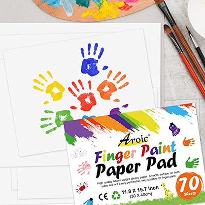 70 Sheets Finger Paint Paper, 11.8" x 15.7" Thick Art Paper - color: 70p paint paper