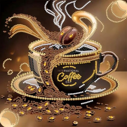 5D Special Shape Diamond Art Kits,Coffee Cup DIY Diamond Painting Kits - color: SH133