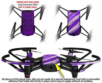 Skin Decal Wrap 2 Pack Compatible with DJI Ryze Tello Folder Doodles Purple Drone NOT Included