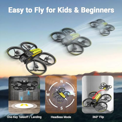 Drone with Camera for Kids and Beginners,4.5"Screen Remote,Two Batteries