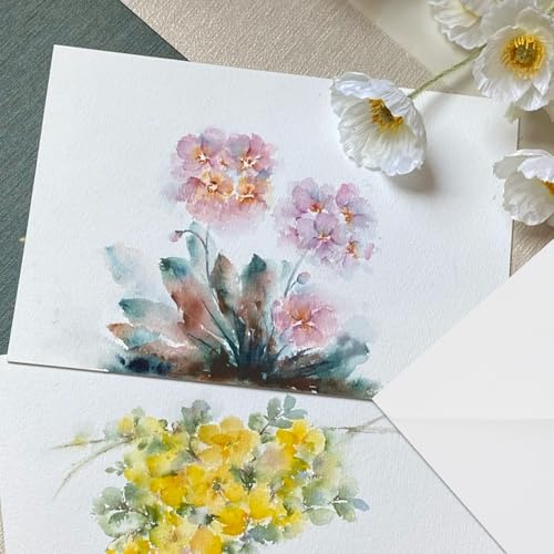 50Pack Foldable Blank Watercolor Cards with Envelopes 4 x 6 Inch - color: 50 Right Angle