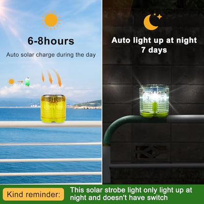 Aolyty Solar Strobe Warning Light, Magnetic Base, 360° Visible, Yellow - color: Yellow