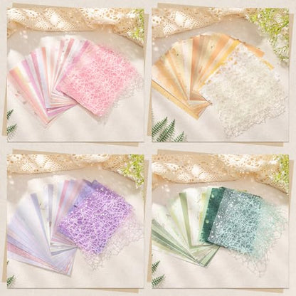 104 Sheets Textured Scrapbook Paper & Mesh Fabric Assorted Set, 4 Pack - color: Mesh Design