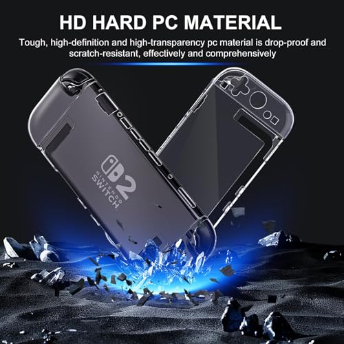 HEATFUN Dockable Clear Case Compatible with Nintendo Switch 2, Transparent - color: Transparent