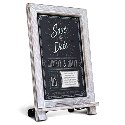 HBCY Creations Magnetic Tabletop Chalkboard Sign, 9.5" x 14", Rustic - color: 1- Whitewashed, size: 10"W x 14"H