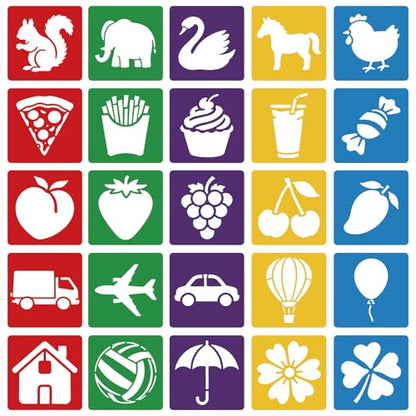 CUTHOLLOW 25 PCS Animals and Food Painting Shape Stencils Sets - style: Animals and Food
