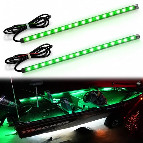 Boat LED Boat Navigation Light, IP67 Waterproof Night Fishing Lights, Adhesive Or Screws Install Boat Deck Light, Interior Lights, Green - color: 2Pcs Green