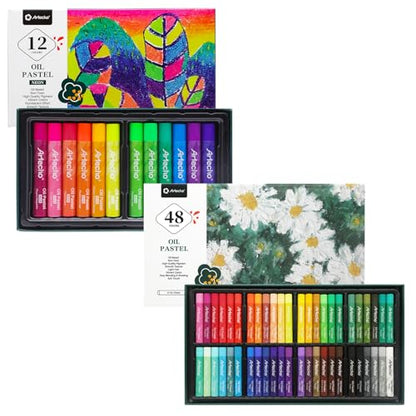 Artecho Oil Pastels 48 Basic Colors and 12 Neon Oil Pastels