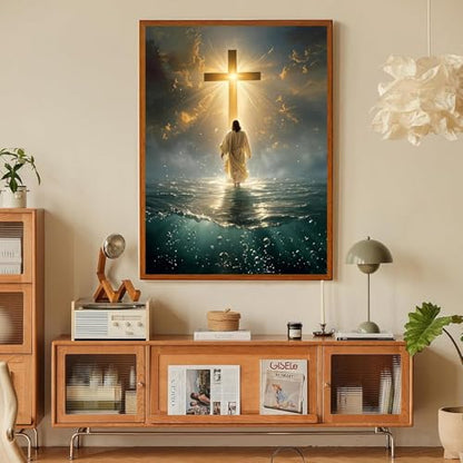 Jesus Paint by Numbers Kit for Adults Framed Canvas 12X16 in, Frameworkless - color: YH02824