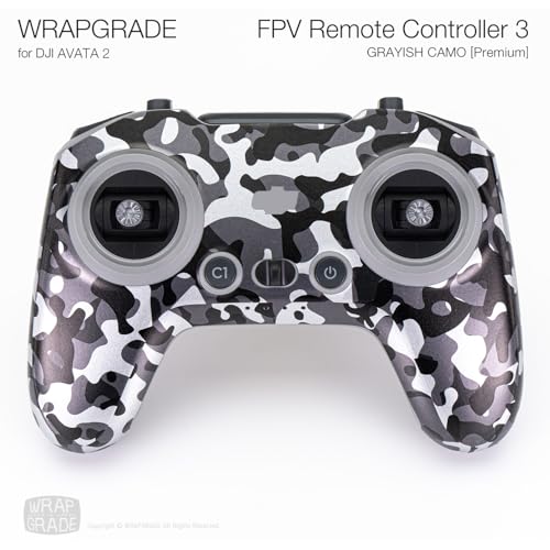 WRAPGRADE Skin Compatible with DJI FPV RC/FPV Remote Controller 3 (Grayish Camo) - color: Grayish Camo