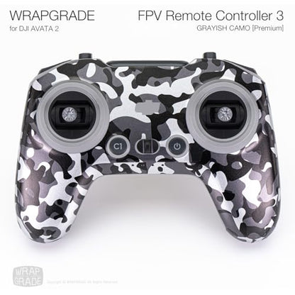 WRAPGRADE Skin Compatible with DJI FPV RC/FPV Remote Controller 3 (Grayish Camo) - color: Grayish Camo
